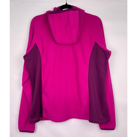 Columbia Fuchsia Pink Full Zip Fleece Hoodie Women’s Size XL - Picture 6 of 12